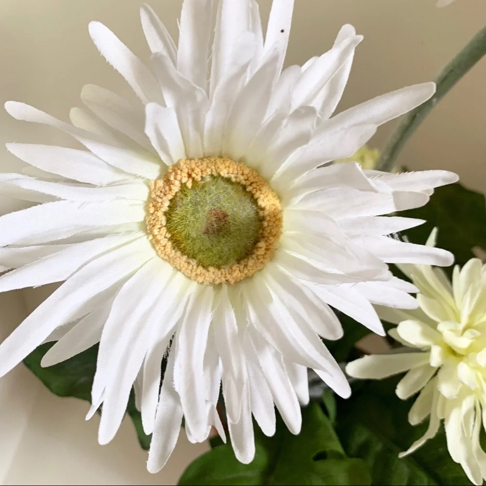 Large faux potted flowers